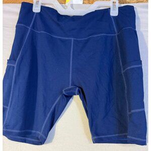 Baleaf Navy Bike Biker SHorts Pockets Workout Womens Plus Size 2XL 2X